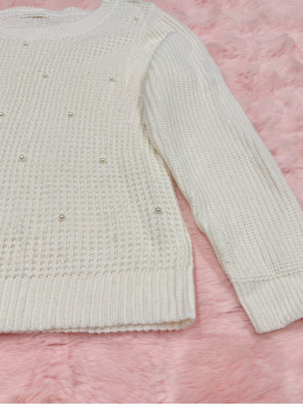 Lowrys Farm White Waffle Knit Sweater - Picture 3 of 4